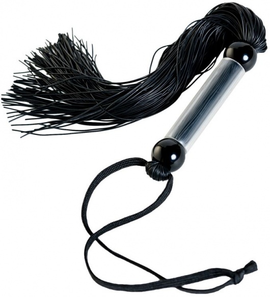 Черный мини-флоггер с резиновыми хвостами - 26 см. - ToyFa - купить с доставкой в Тамбове