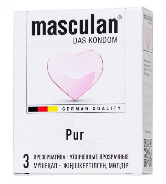 Супертонкие презервативы Masculan Pur - 3 шт. - Masculan - купить с доставкой в Тамбове