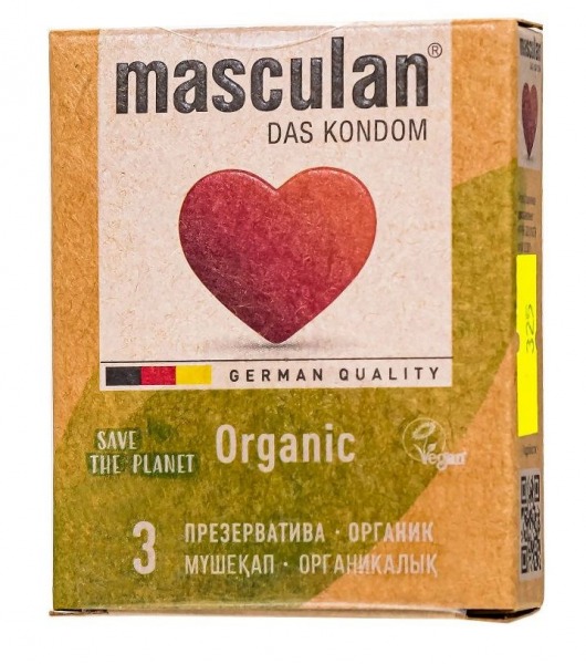 Экологически чистые презервативы Masculan Organic - 3 шт. - Masculan - купить с доставкой в Тамбове