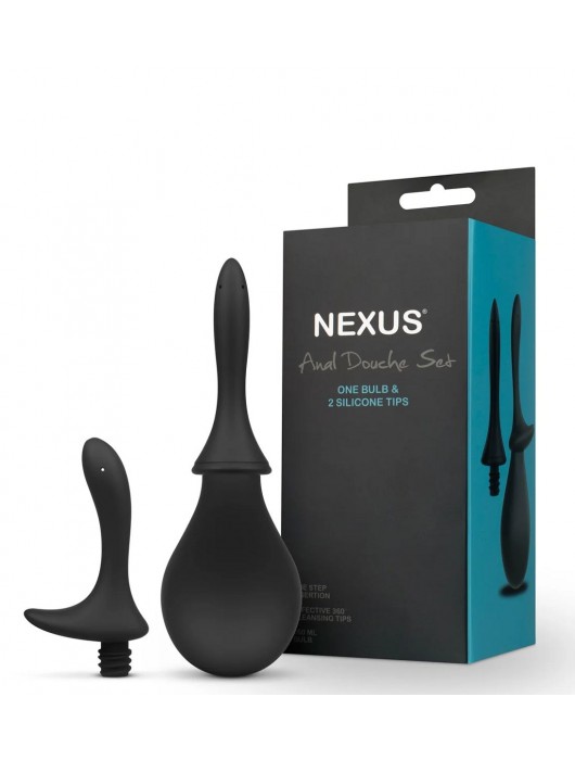 Черный анальный душ Nexus Anal Douche Set с 2 сменными насадками - Nexus Range - купить с доставкой в Тамбове