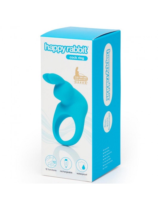 Голубое эрекционное виброкольцо Happy Rabbit Rechargeable Rabbit Cock Ring - Happy Rabbit - в Тамбове купить с доставкой