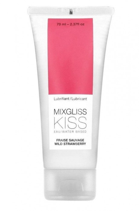 Смазка на водной основе Mixgliss Kiss с ароматом земляники - 70 мл. - Mixgliss - купить с доставкой в Тамбове