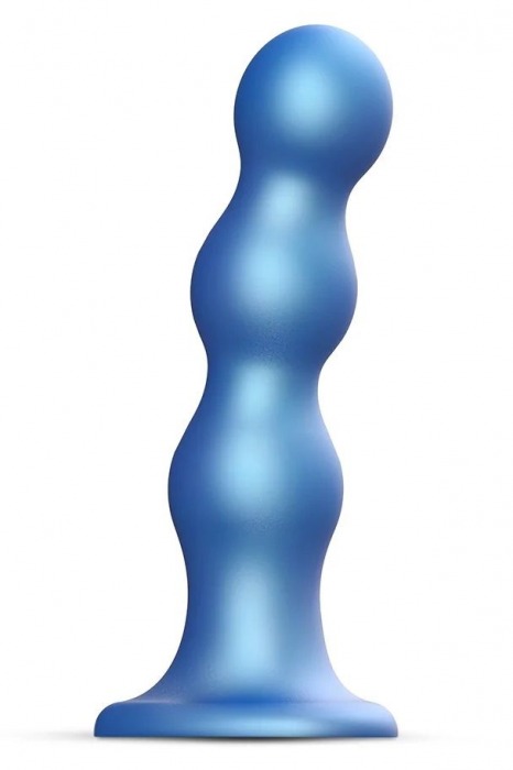 Голубая насадка Strap-On-Me Dildo Plug Balls size L - Strap-on-me - купить с доставкой в Тамбове