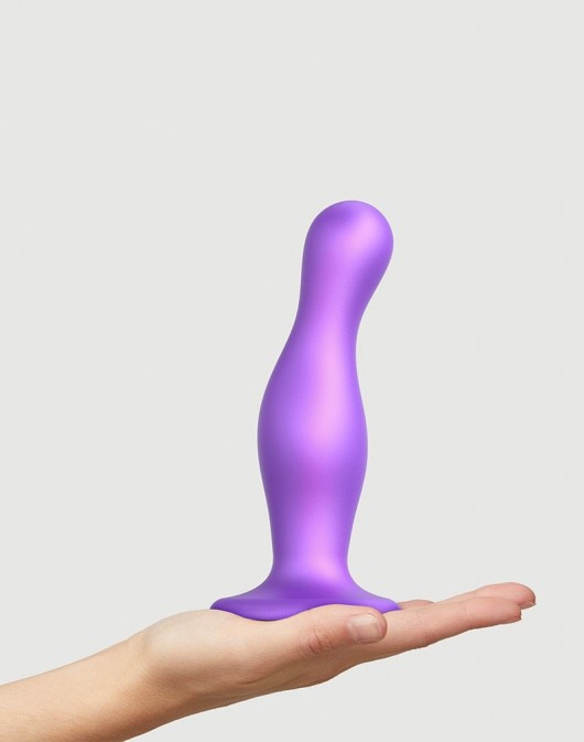 Фиолетовая насадка Strap-On-Me Dildo Plug Curvy size L - Strap-on-me - купить с доставкой в Тамбове