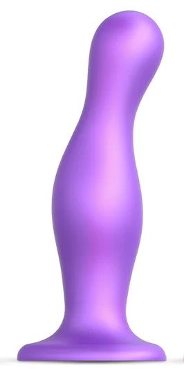 Фиолетовая насадка Strap-On-Me Dildo Plug Curvy size L - Strap-on-me - купить с доставкой в Тамбове