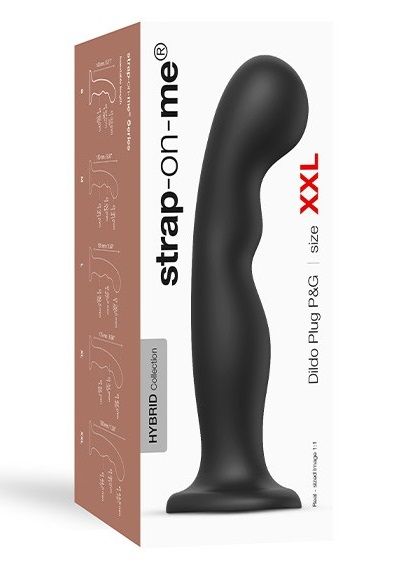 Черная насадка Strap-On-Me Dildo Plug P G size XXL - Strap-on-me - купить с доставкой в Тамбове