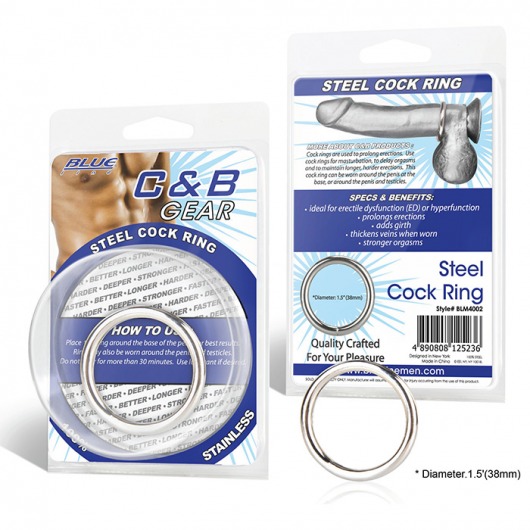 Стальное эрекционное кольцо STEEL COCK RING - 4.5 см. - BlueLine - в Тамбове купить с доставкой