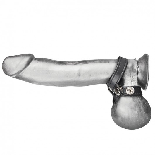 Разделитель мошонки из искусственной кожи на клепках 8 STYLE BALL DIVIDER - BlueLine - купить с доставкой в Тамбове