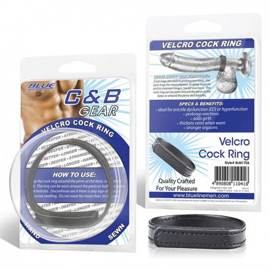 Кольцо на пенис из искусственной кожи на липучке VELCRO COCK RING - 5 см. - BlueLine - в Тамбове купить с доставкой