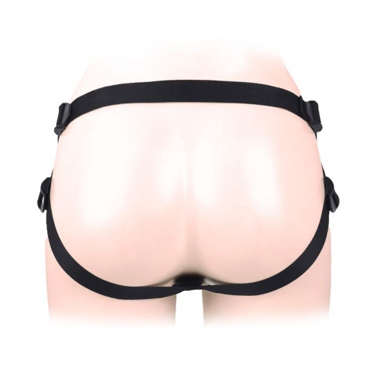 Черный пояс-трусики в комплекте с коннектором и насадкой - Notabu - купить с доставкой в Тамбове