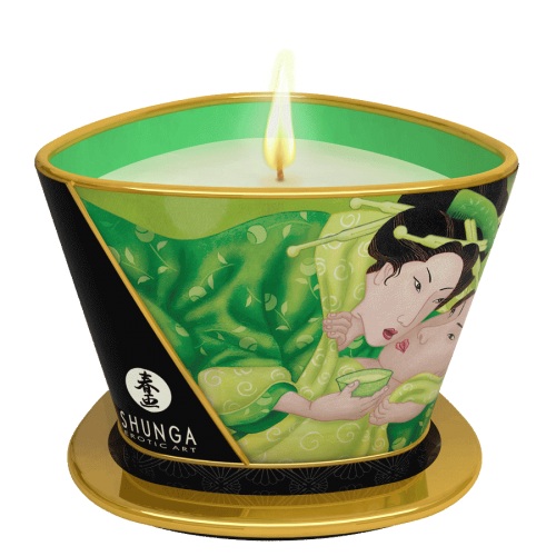 Массажная свеча Exotic Green Tea с ароматом зелёного чая - 170 мл. - Shunga - купить с доставкой в Тамбове