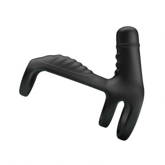 Черная вибронасадка на пенис Vibrating Penis Sling - Baile - в Тамбове купить с доставкой