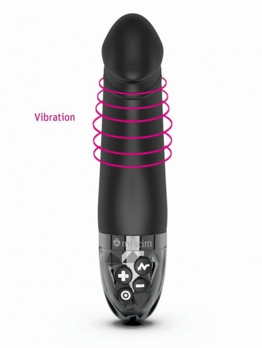 Черный вибратор с электростимуляцией Real Deal Neal - 16,5 см. - MyStim - купить с доставкой в Тамбове