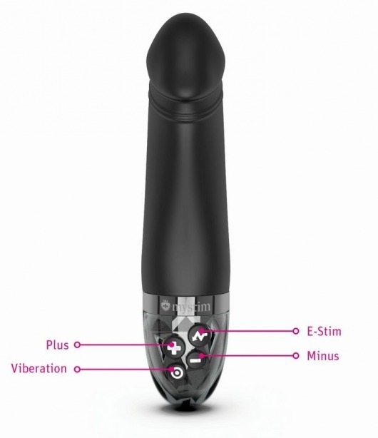 Черный вибратор с электростимуляцией Real Deal Neal - 16,5 см. - MyStim - купить с доставкой в Тамбове