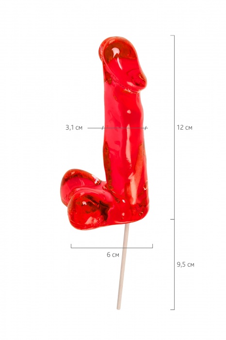 Красный леденец в форме члена со вкусом виски - 173 гр. - Sosuчki - купить с доставкой в Тамбове