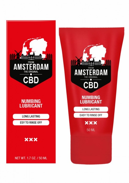 Пролонгирующий лубрикант Numbing CBD from Amsterdam - 50 мл. - Shots Media BV - купить с доставкой в Тамбове