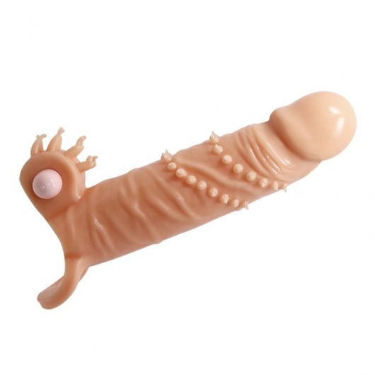 Телесная удлиняющая вибронасадка Penis Sleeve Connor - 17 см. - Baile - в Тамбове купить с доставкой