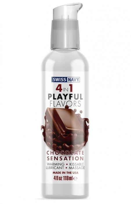Массажный гель 4-в-1 Chocolate Sensation с ароматом шоколада - 118 мл. - Swiss navy - купить с доставкой в Тамбове