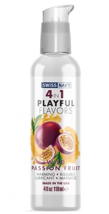 Массажный гель 4-в-1 Wild Passion Fruit с ароматом маракуйи - 118 мл. - Swiss navy - купить с доставкой в Тамбове