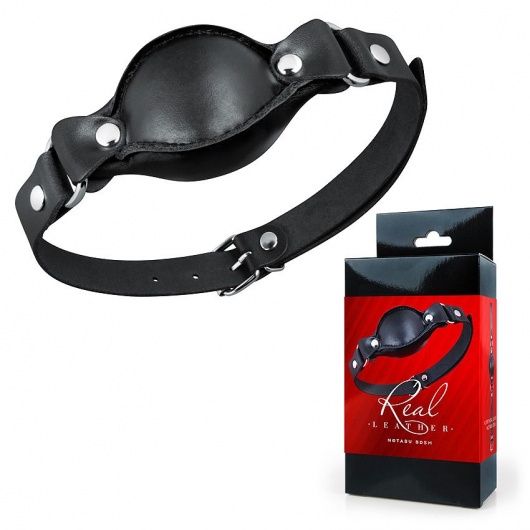 Черный кожаный кляп - Notabu - купить с доставкой в Тамбове