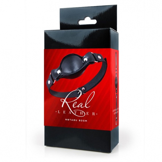 Черный кожаный кляп - Notabu - купить с доставкой в Тамбове