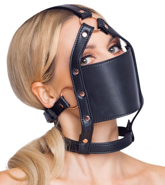 Черный намордник с кляпом-шаром Head Harness With A Gag - Orion - купить с доставкой в Тамбове