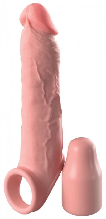 Телесная насадка-удлинитель 2 Inch Silicone X-tension with Strap - 20,3 см. - Pipedream - в Тамбове купить с доставкой