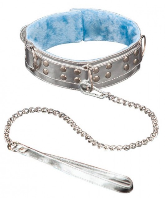 Серебристый ошейник из искусственной кожи - Sitabella - купить с доставкой в Тамбове