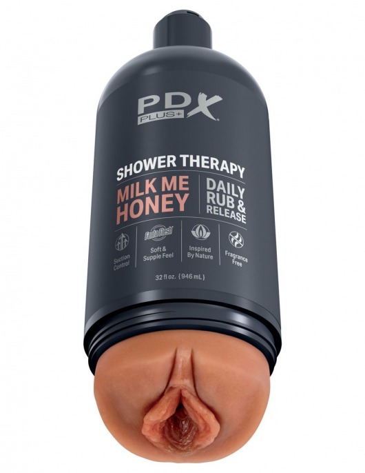 Мастурбатор-вагина цвета карамели Shower Therapy Milk Me Honey - Pipedream - в Тамбове купить с доставкой