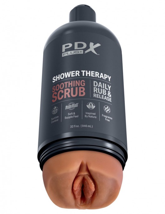 Мастурбатор-вагина цвета карамели Shower Therapy Soothing Scrub - Pipedream - в Тамбове купить с доставкой