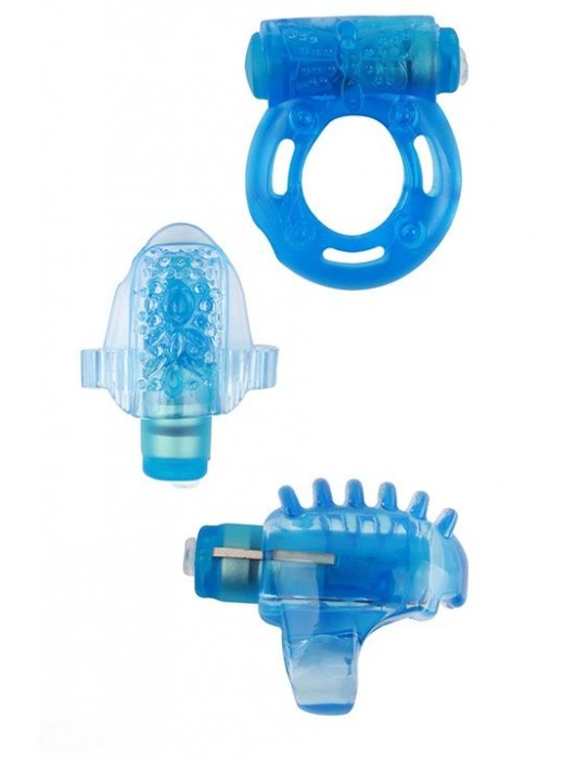 Набор из 3 синих эрекционных колец с вибрацией Teasers Ring Kit - Chisa - в Тамбове купить с доставкой