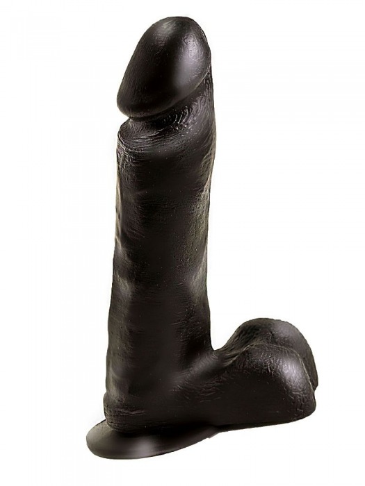 Чёрный дилдо на присоске - 19 см. - LOVETOY (А-Полимер) купить с доставкой в интернет-магазине Orgasmix в Тамбове Чёрный дилдо на присоске - 19 см. - LOVETOY (А-Полимер)
