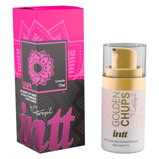 Возбуждающий гель Golden Chups с малиновым ароматом - 17 мл. - INTT - купить с доставкой в Тамбове