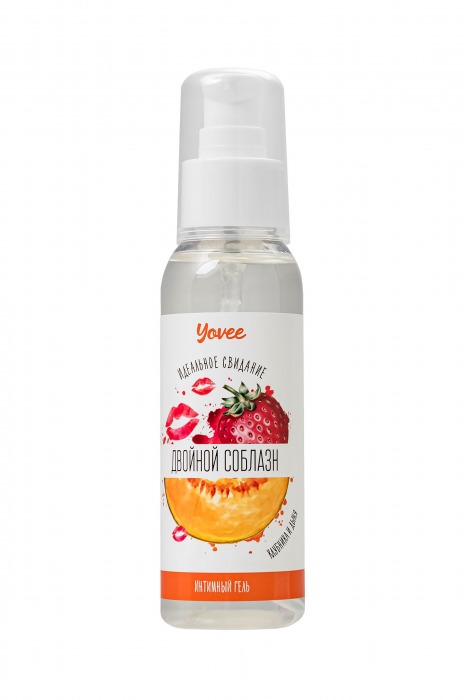 Съедобная гель-смазка Yovee «Двойной соблазн» с Д-пантенолом и вкусом клубники и дыни - 100 мл. - ToyFa - купить с доставкой в Тамбове