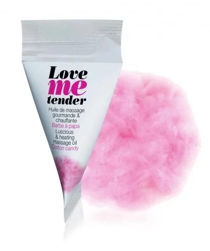 Съедобное согревающее массажное масло Love Me Tender Cotton Candy с ароматом сладкой ваты - 10 мл. - Love to Love - купить с доставкой в Тамбове