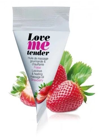 Съедобное согревающее массажное масло Love Me Tender Strawberry с ароматом клубники - 10 мл. - Love to Love - купить с доставкой в Тамбове