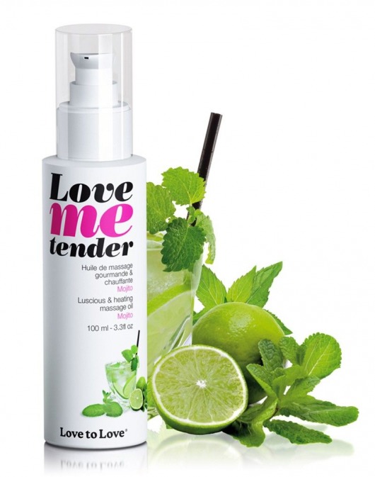 Съедобное согревающее массажное масло Love Me Tender Mojito с ароматом мохито - 100 мл. - Love to Love - купить с доставкой в Тамбове