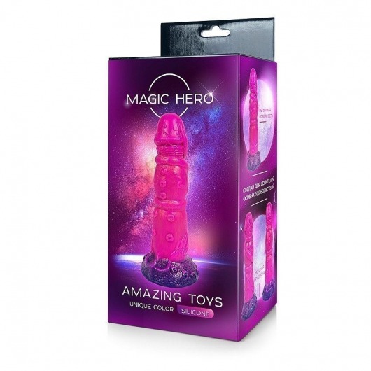 Розовый рельефный фантазийный фаллоимитатор - 20 см. - Bior toys - купить с доставкой в Тамбове