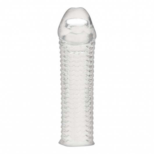 Текстурированная насадка на пенис Clear Textured Penis Enhancing Sleeve Extension - 16,5 см. - BlueLine - в Тамбове купить с доставкой