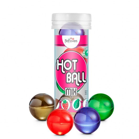 Ароматизированный лубрикант Hot Ball Mix на масляной основе (4 шарика по 3 гр.) - HotFlowers - купить с доставкой в Тамбове