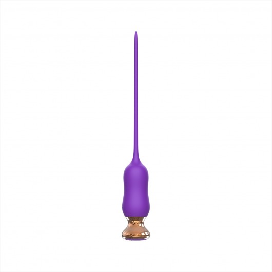 Фиолетовый тонкий стимулятор Nipple Vibrator - 23 см. - I-MOON - купить с доставкой в Тамбове