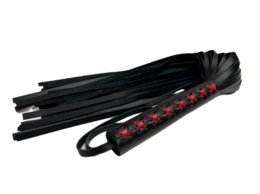 Кожаная плеть Sex Game с красным плетением на рукояти - 57 см. - БДСМ Арсенал - купить с доставкой в Тамбове