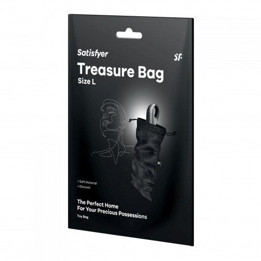 Черный мешочек для хранения игрушек Treasure Bag L - Satisfyer - купить с доставкой в Тамбове