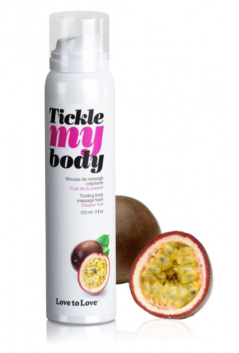 Массажная хрустящая пенка Tickle my body с ароматом маракуйи - 150 мл. - Love to Love - купить с доставкой в Тамбове