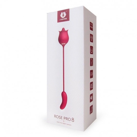 Розовый вибромассажер Rose Pro 8 - S-HANDE
