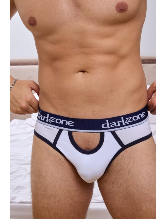 Белые мужские трусы-брифы с вырезом - Darkzone купить с доставкой