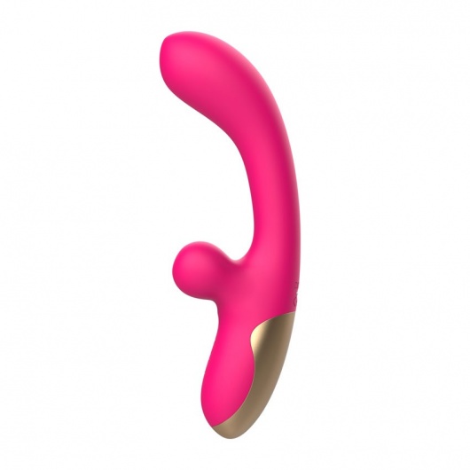 Розовый изогнутый вибратор-кролик - 21,2 см. - I-MOON