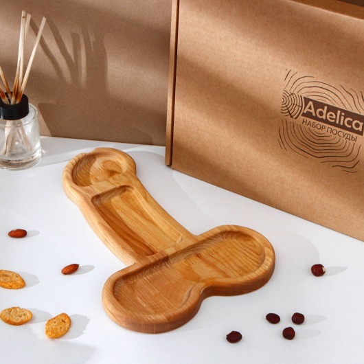 Деревянное блюдо для подачи в форме члена (32,5 х 20 х 1,7 см) - Сима-Ленд - купить с доставкой в Тамбове