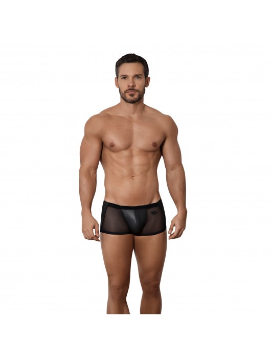 Черные стильные трусы-хипсы с полупрозрачными вставками Hurricane Latin Boxer - Clever Masculine Underwear купить с доставкой