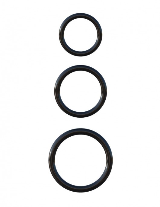 Набор из трех черных эрекционных колец Silicone 3-Ring Stamina Set - Pipedream - в Тамбове купить с доставкой